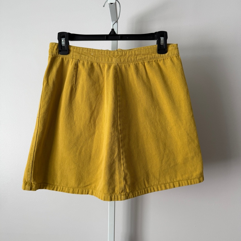 Y2K Cotton On 6 Butter Yellow Mini Skirt‎ Denim Twill Indie Quirky Retro Twee